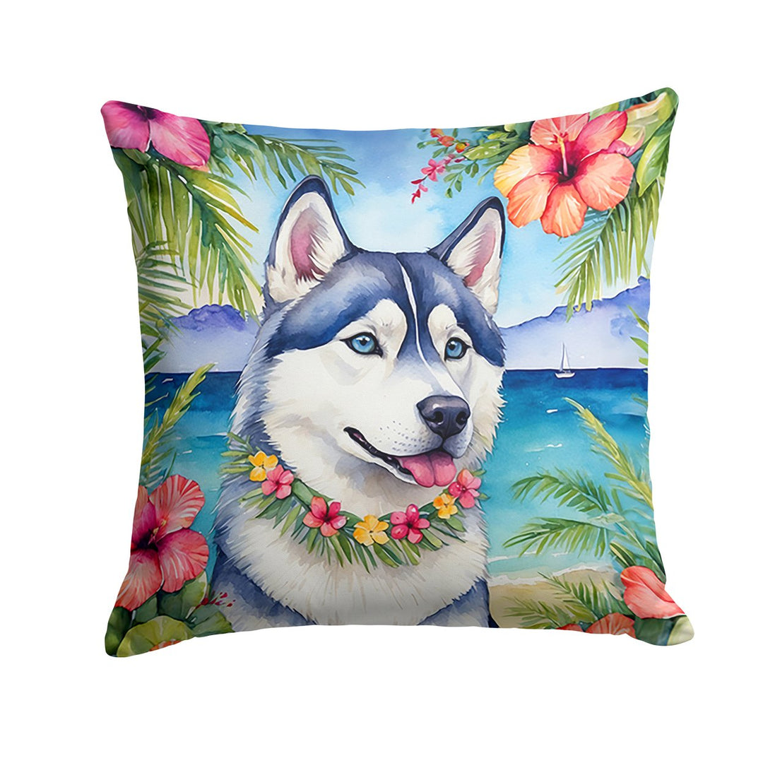 Yorkshire Terrier Luau Throw Pillow Image 1