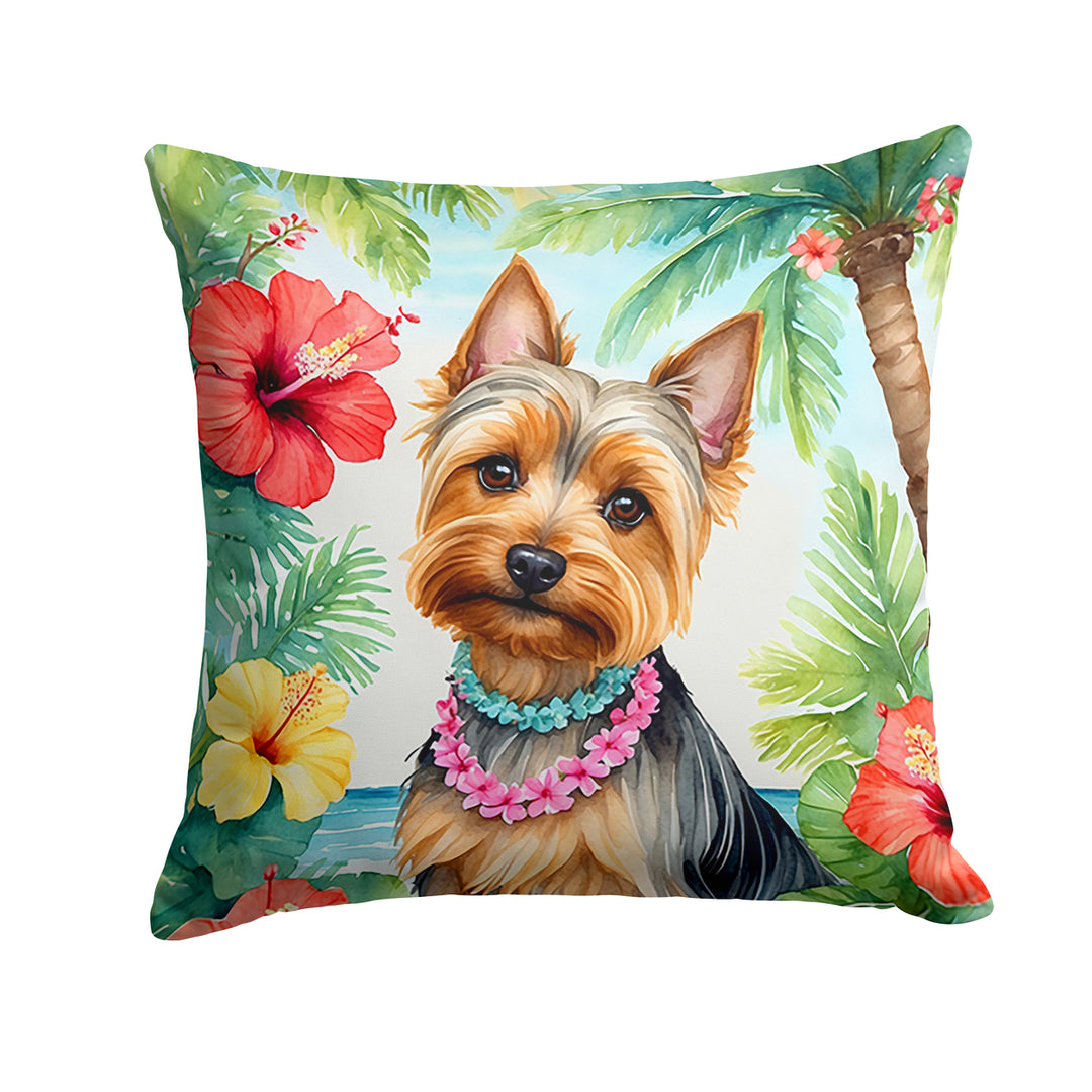 Yorkshire Terrier Luau Throw Pillow Image 9