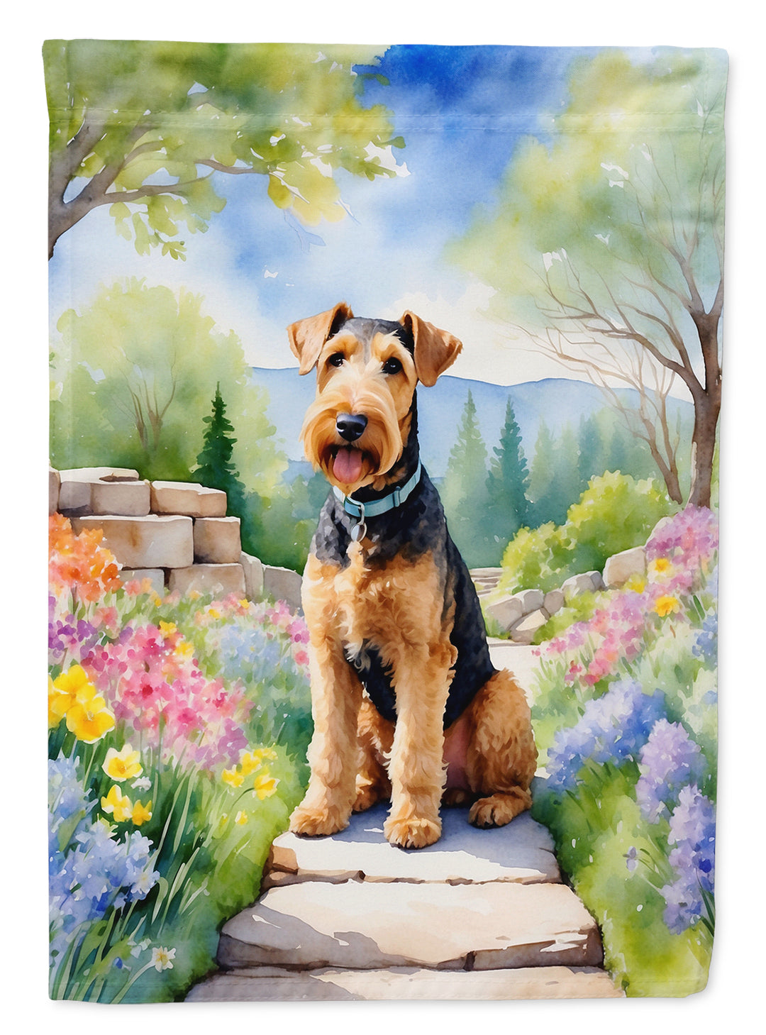 Yorkshire Terrier Spring Path House Flag Image 5