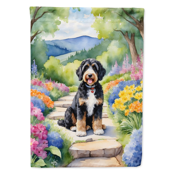 Yorkshire Terrier Spring Path House Flag Image 4