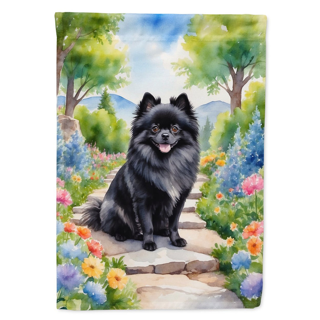 Yorkshire Terrier Spring Path House Flag Image 1