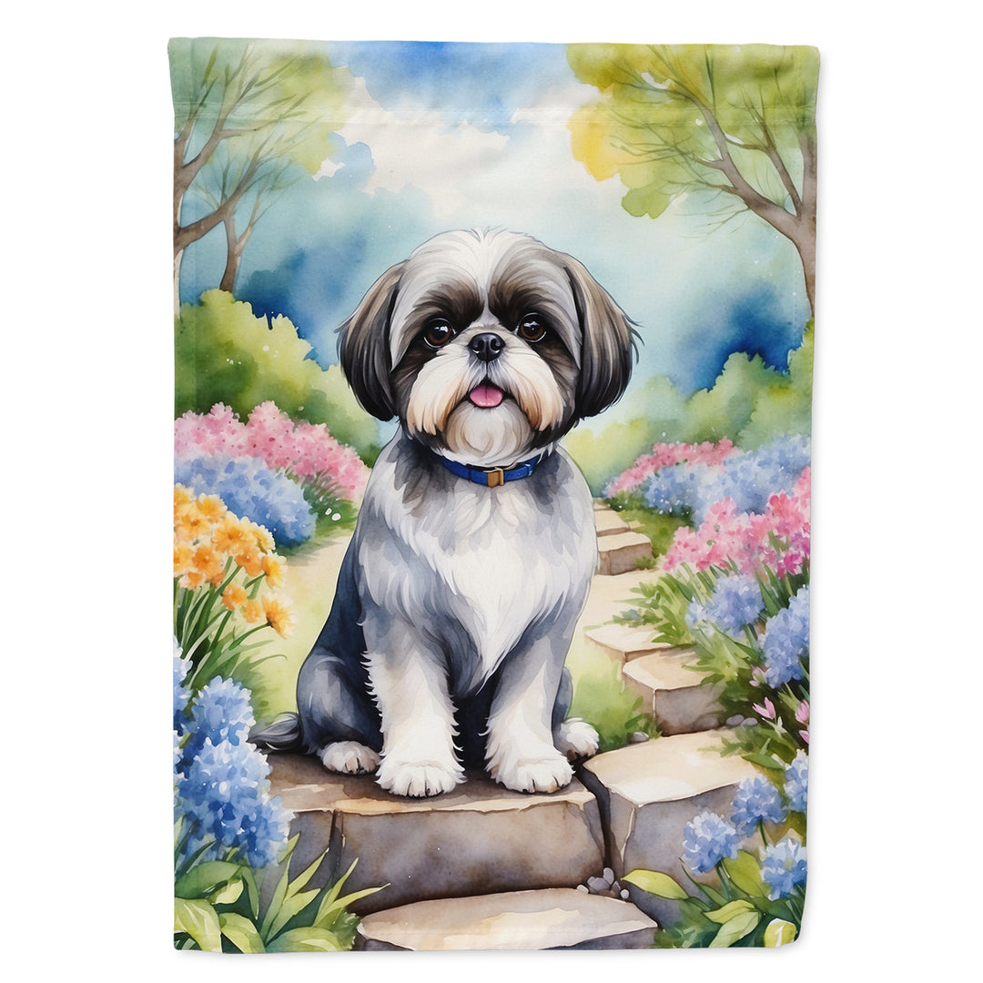 Yorkshire Terrier Spring Path House Flag Image 2