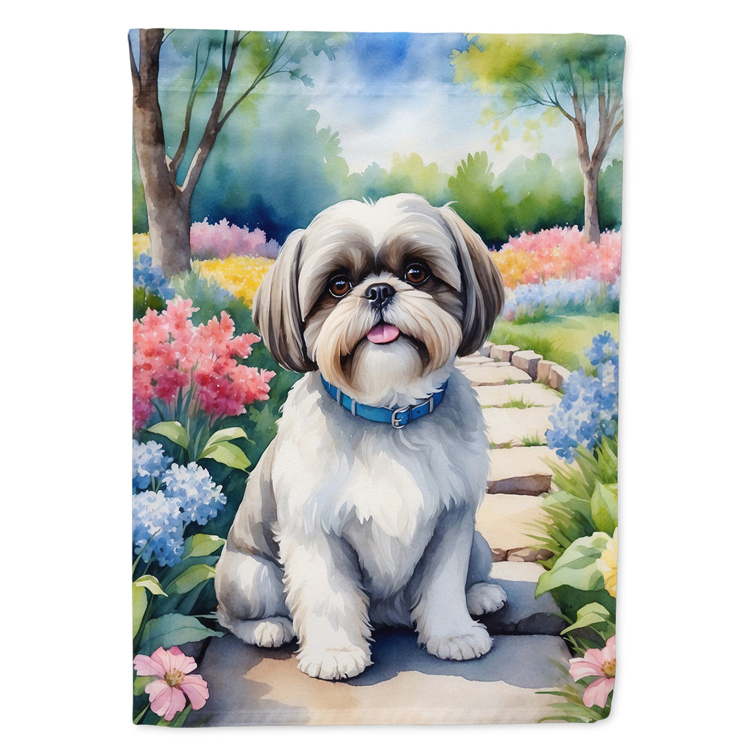 Yorkshire Terrier Spring Path House Flag Image 4