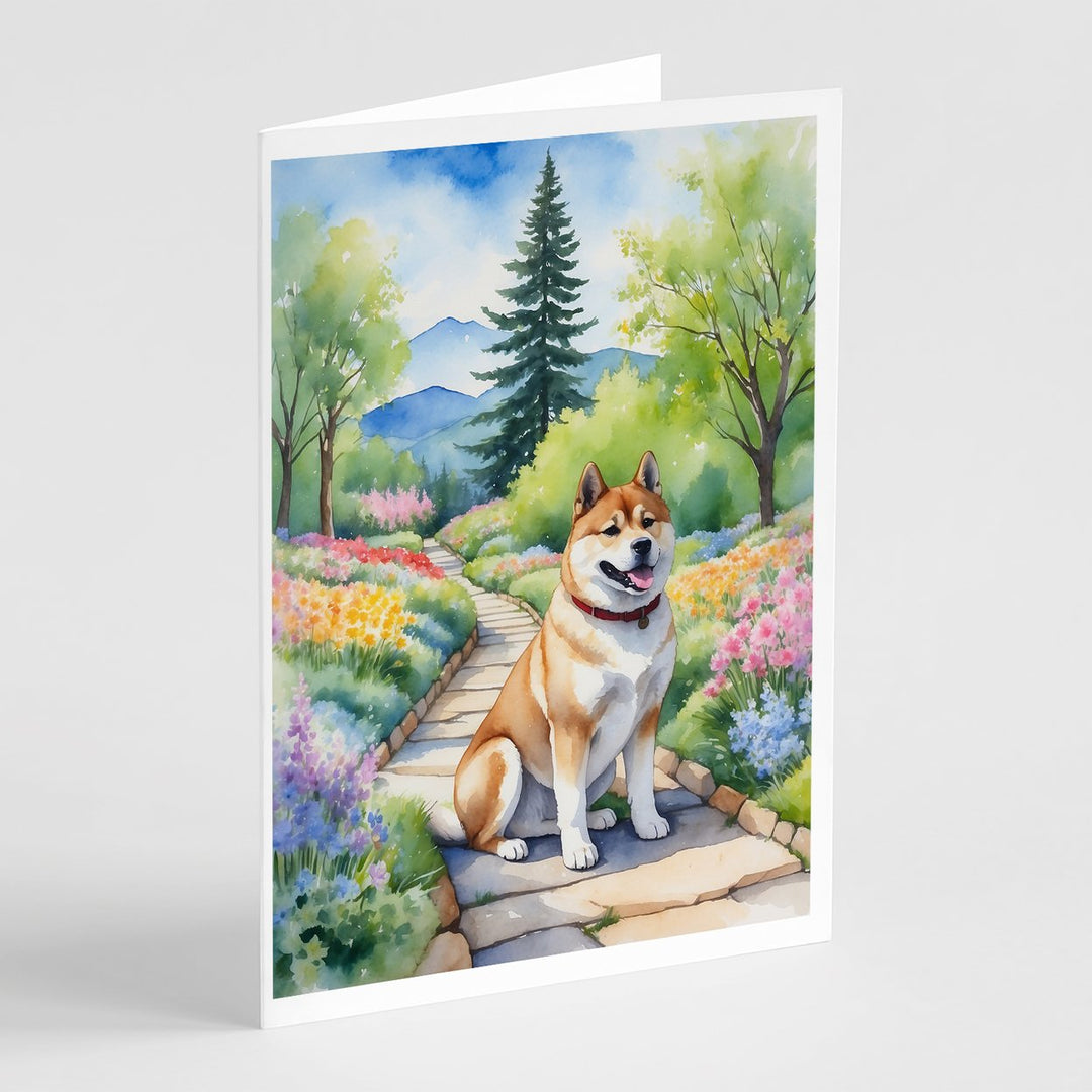 Yorkshire Terrier Spring Path Greeting Cards Pack of 8 Image 1