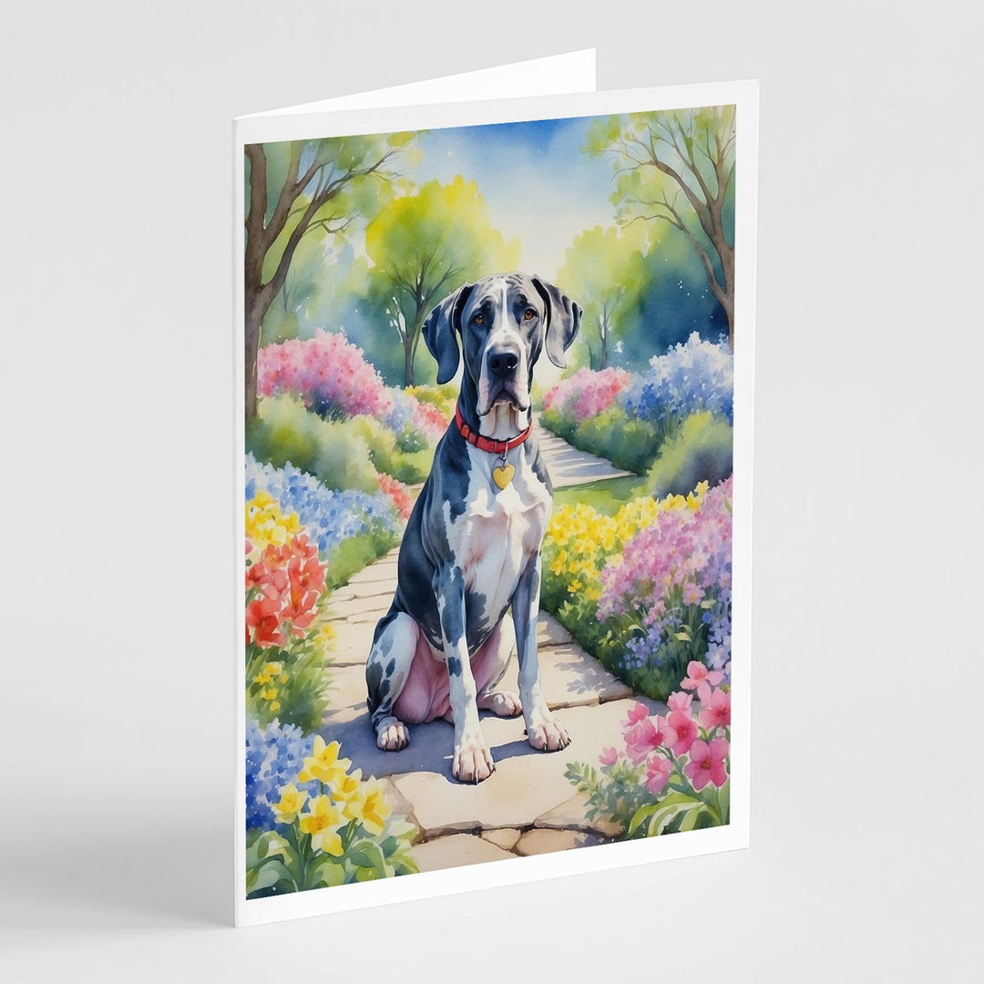 Yorkshire Terrier Spring Path Greeting Cards Pack of 8 Image 1