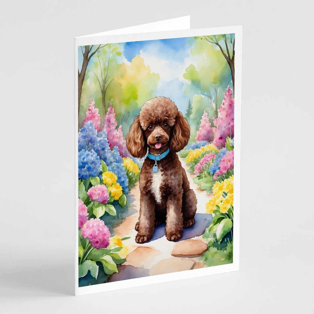 Yorkshire Terrier Spring Path Greeting Cards Pack of 8 Image 1