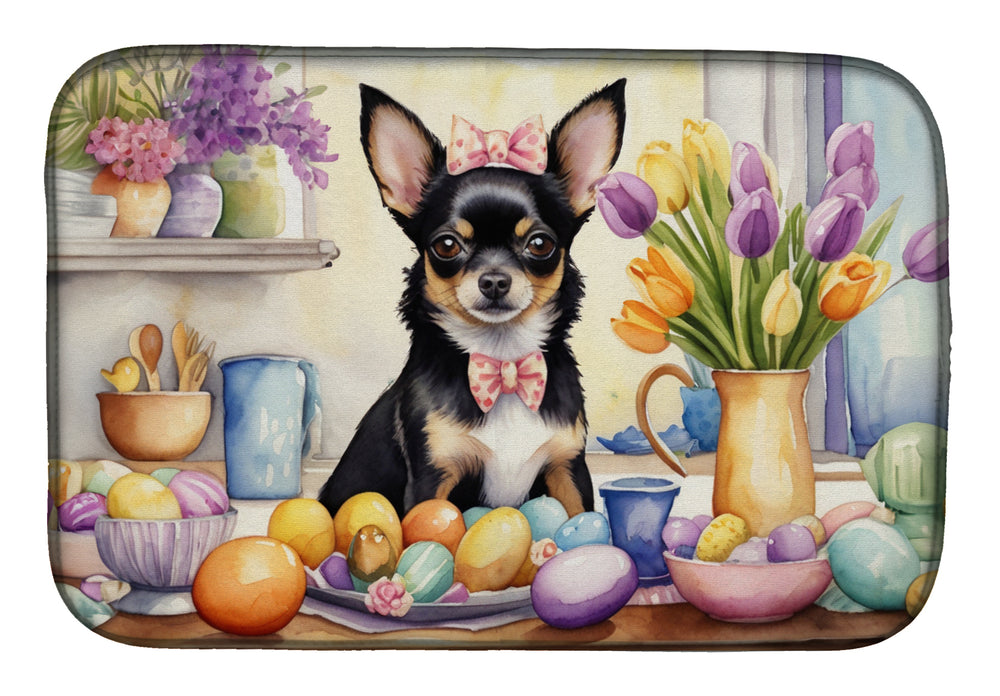 Decorating Easter Yorkshire Terrier Dish Drying Mat Image 2