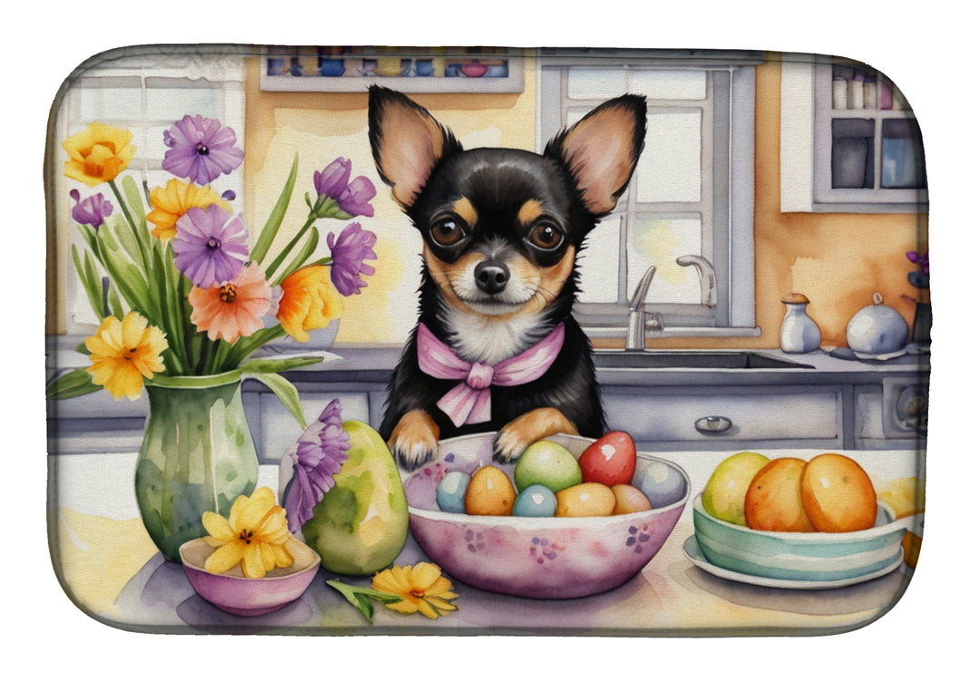 Decorating Easter Yorkshire Terrier Dish Drying Mat Image 3