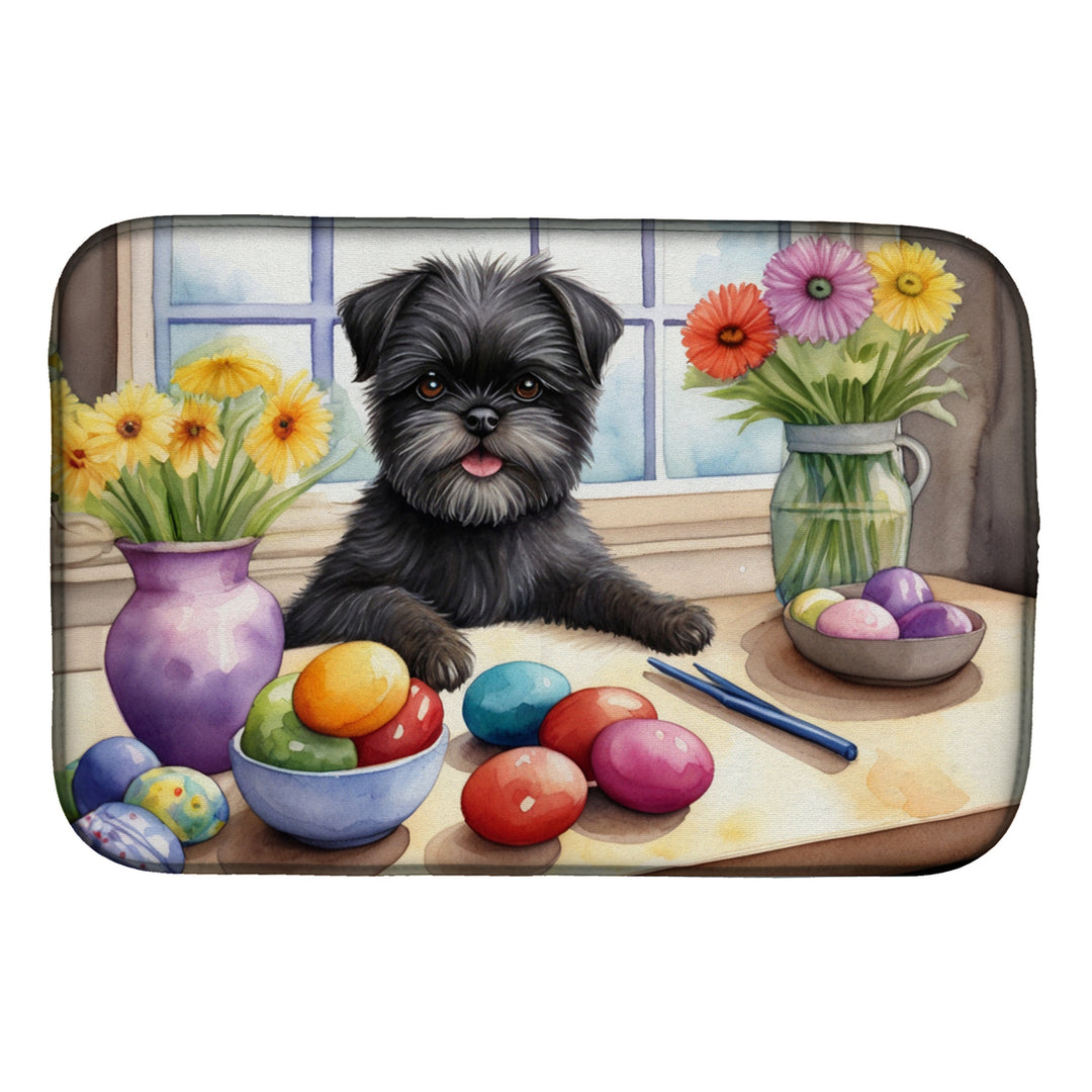 Decorating Easter Yorkshire Terrier Dish Drying Mat Image 1