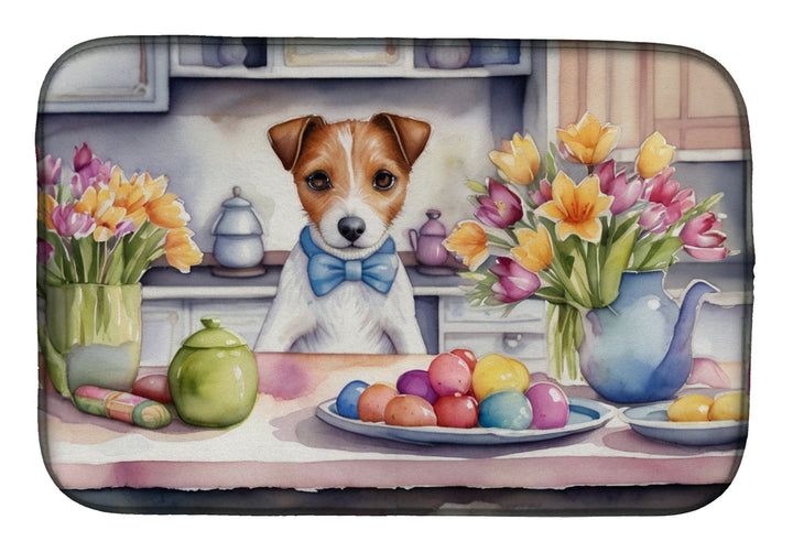 Decorating Easter Yorkshire Terrier Dish Drying Mat Image 3