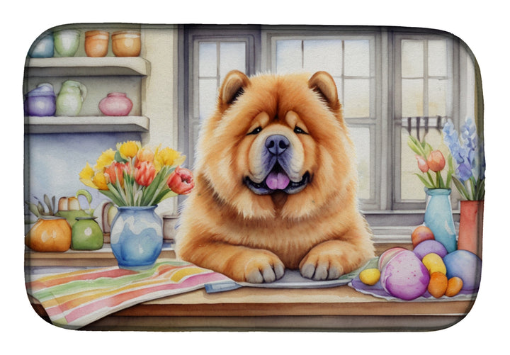 Decorating Easter Yorkshire Terrier Dish Drying Mat Image 6