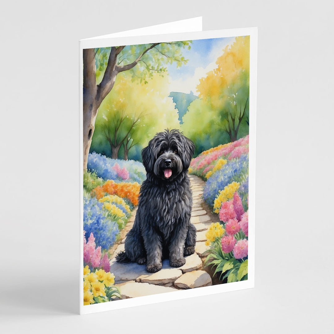 Yorkshire Terrier Spring Path Greeting Cards Pack of 8 Image 1