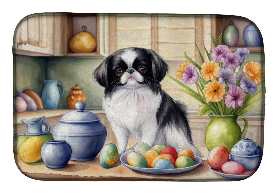 Decorating Easter Yorkshire Terrier Dish Drying Mat Image 1