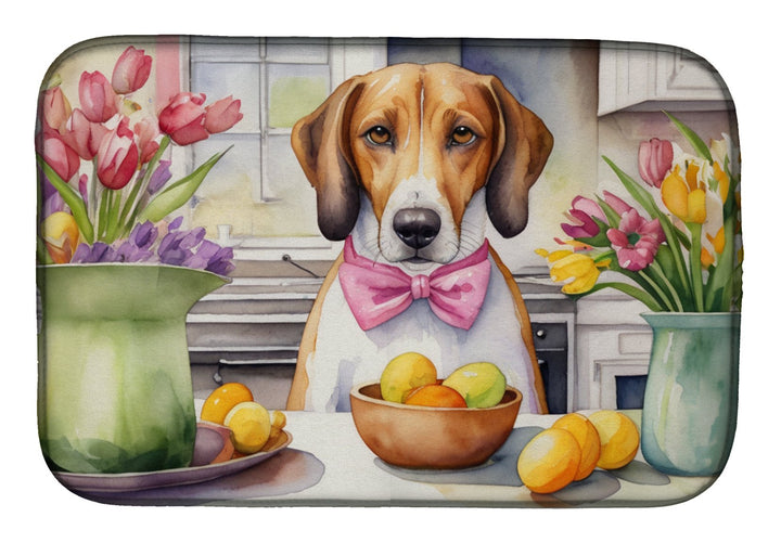 Decorating Easter Yorkshire Terrier Dish Drying Mat Image 1