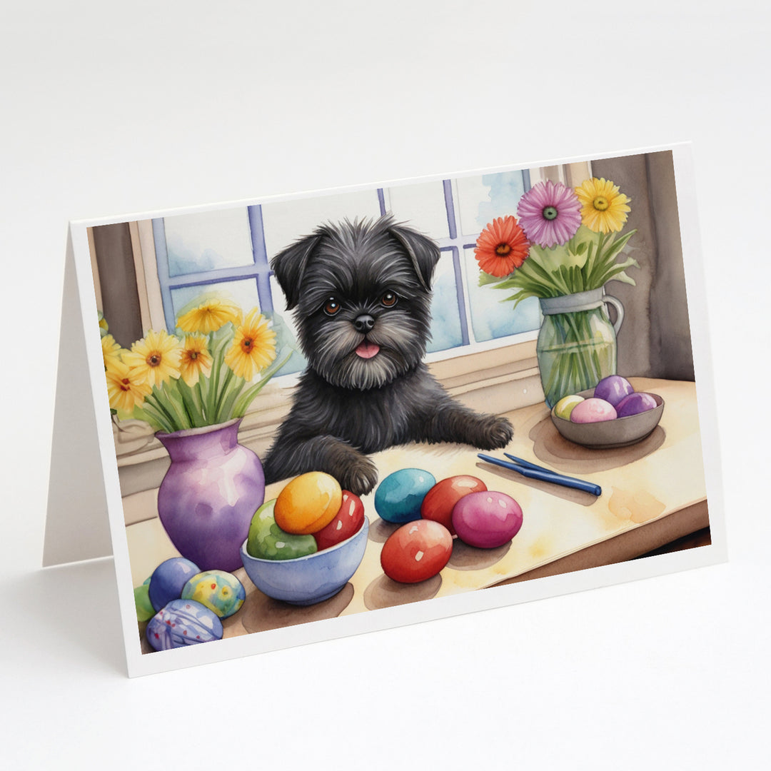 Decorating Easter Yorkshire Terrier Greeting Cards Pack of 8 Image 1