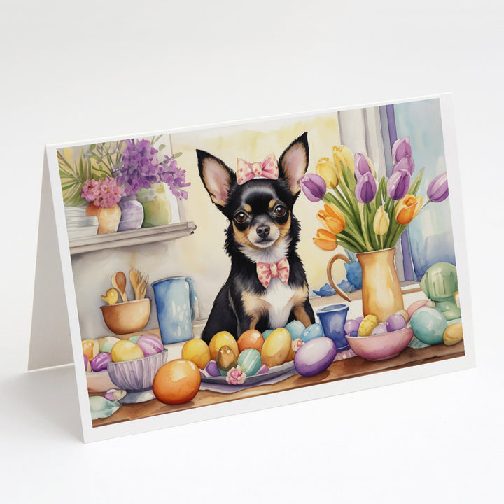 Decorating Easter Yorkshire Terrier Greeting Cards Pack of 8 Image 2