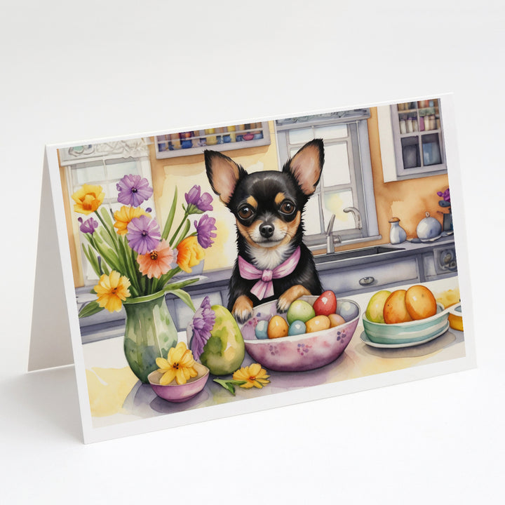 Decorating Easter Yorkshire Terrier Greeting Cards Pack of 8 Image 3