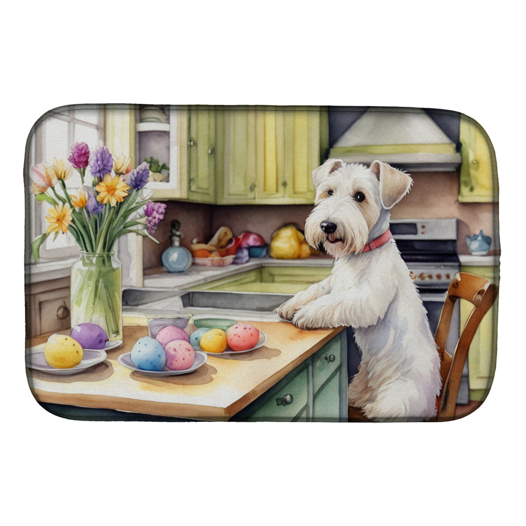 Decorating Easter Yorkshire Terrier Dish Drying Mat Image 11