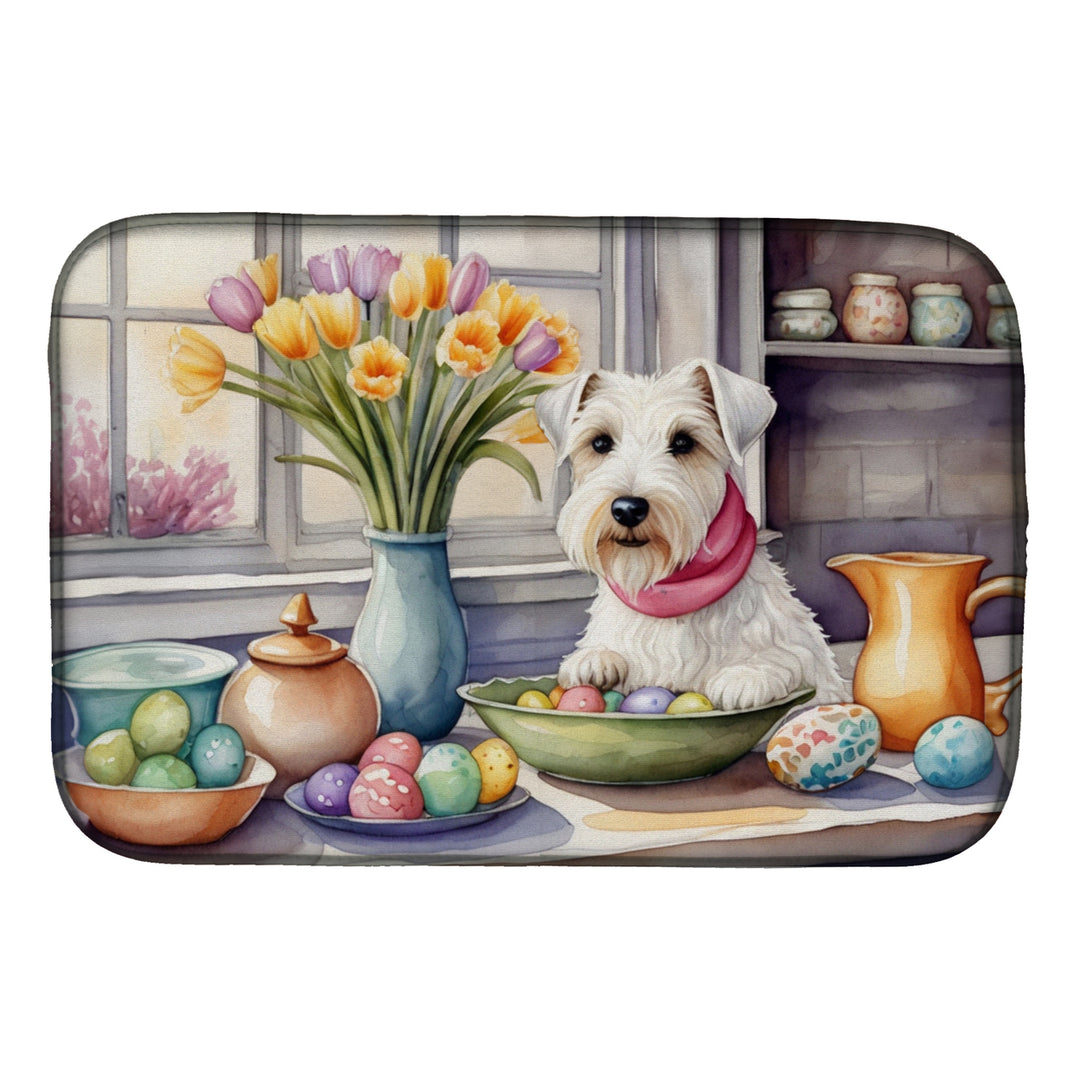 Decorating Easter Yorkshire Terrier Dish Drying Mat Image 12