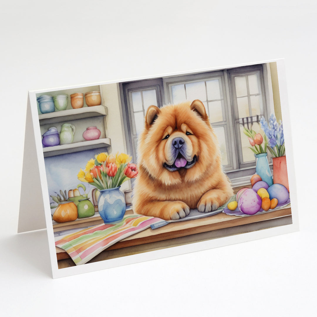 Decorating Easter Yorkshire Terrier Greeting Cards Pack of 8 Image 6