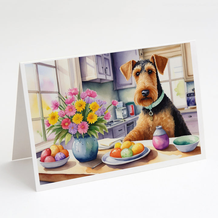 Decorating Easter Yorkshire Terrier Greeting Cards Pack of 8 Image 3