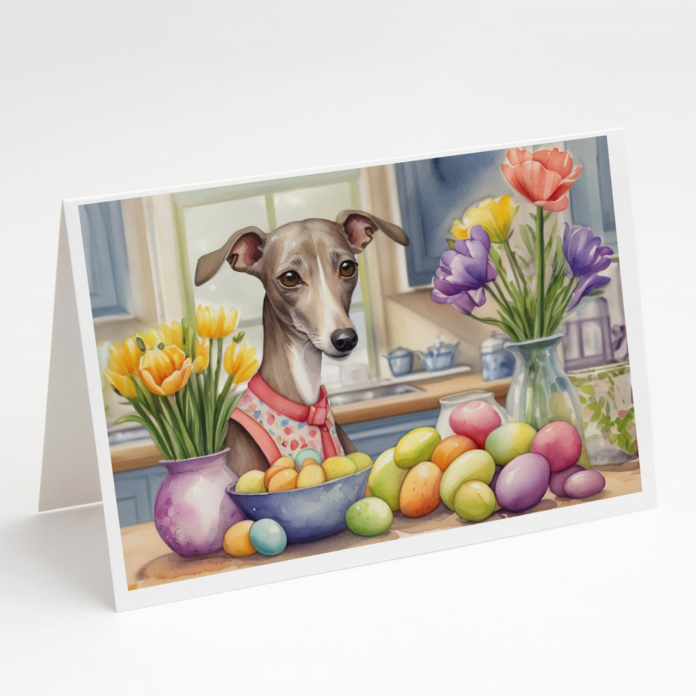 Decorating Easter Yorkshire Terrier Greeting Cards Pack of 8 Image 2