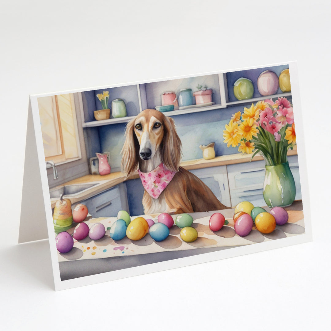 Decorating Easter Yorkshire Terrier Greeting Cards Pack of 8 Image 4