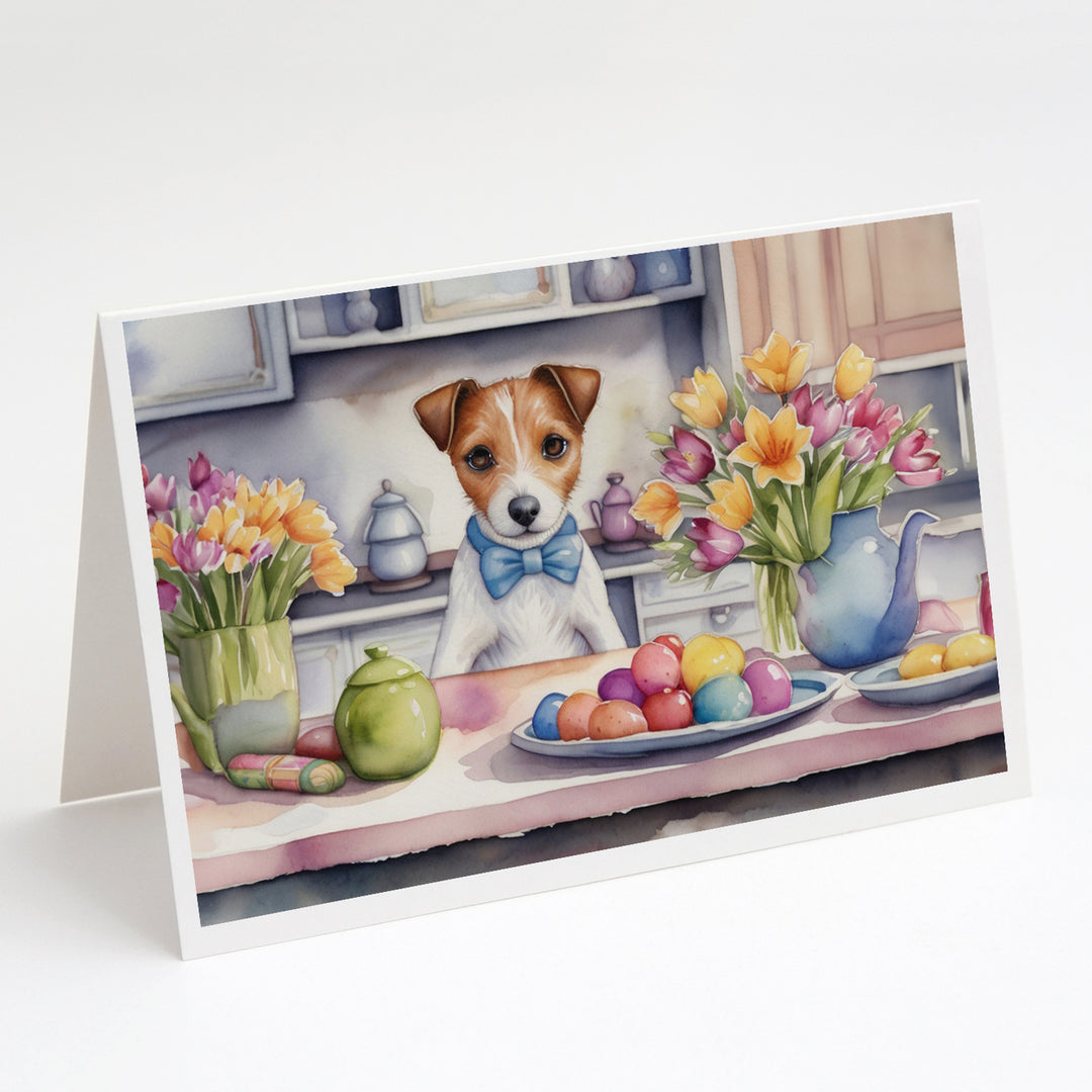 Decorating Easter Yorkshire Terrier Greeting Cards Pack of 8 Image 3