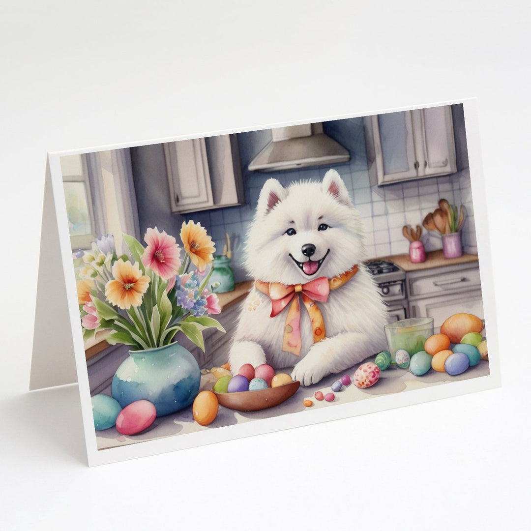 Decorating Easter Yorkshire Terrier Greeting Cards Pack of 8 Image 1