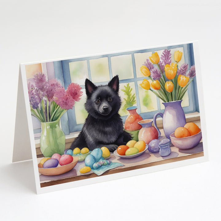 Decorating Easter Yorkshire Terrier Greeting Cards Pack of 8 Image 6