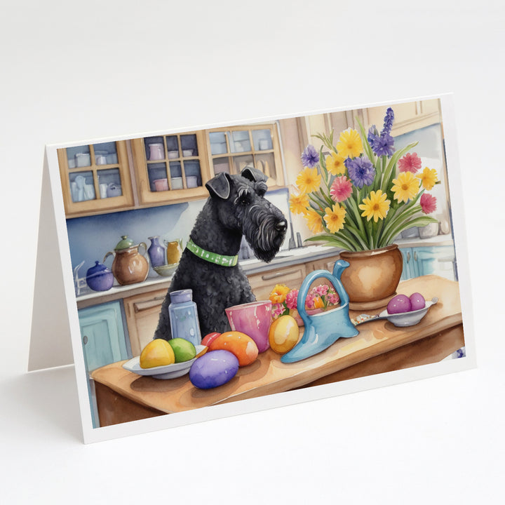 Decorating Easter Yorkshire Terrier Greeting Cards Pack of 8 Image 6