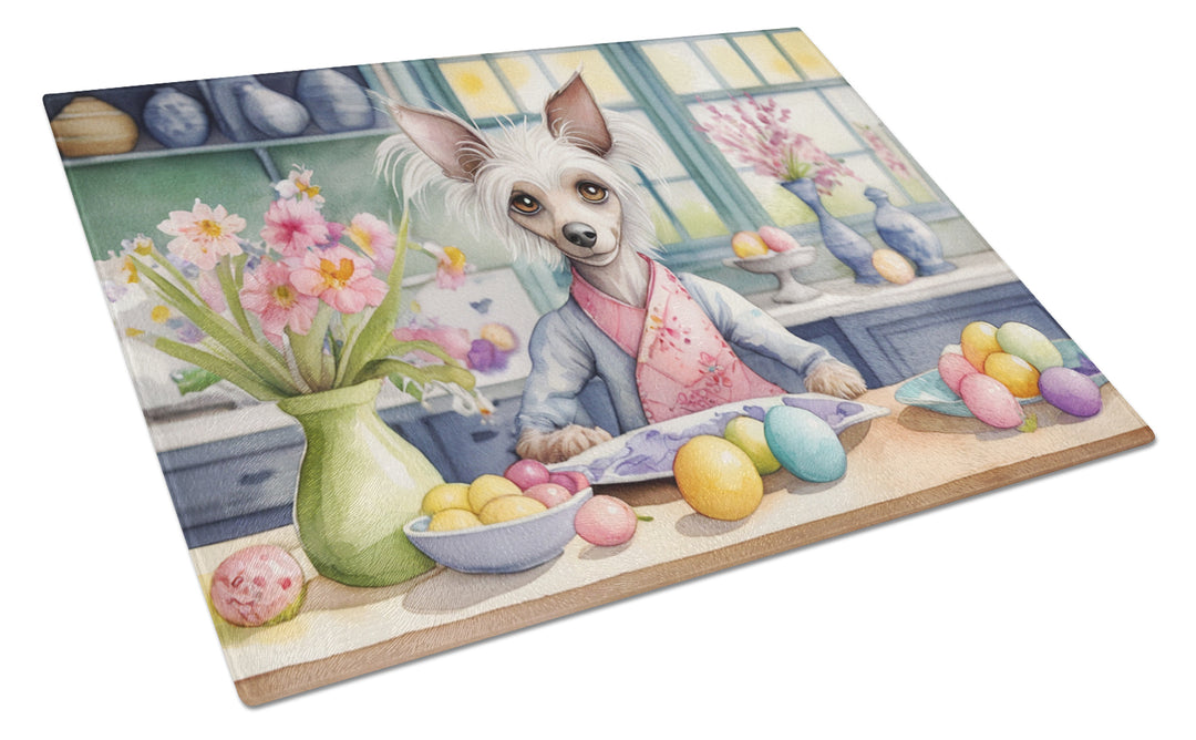 Decorating Easter Yorkshire Terrier Glass Cutting Board Image 5