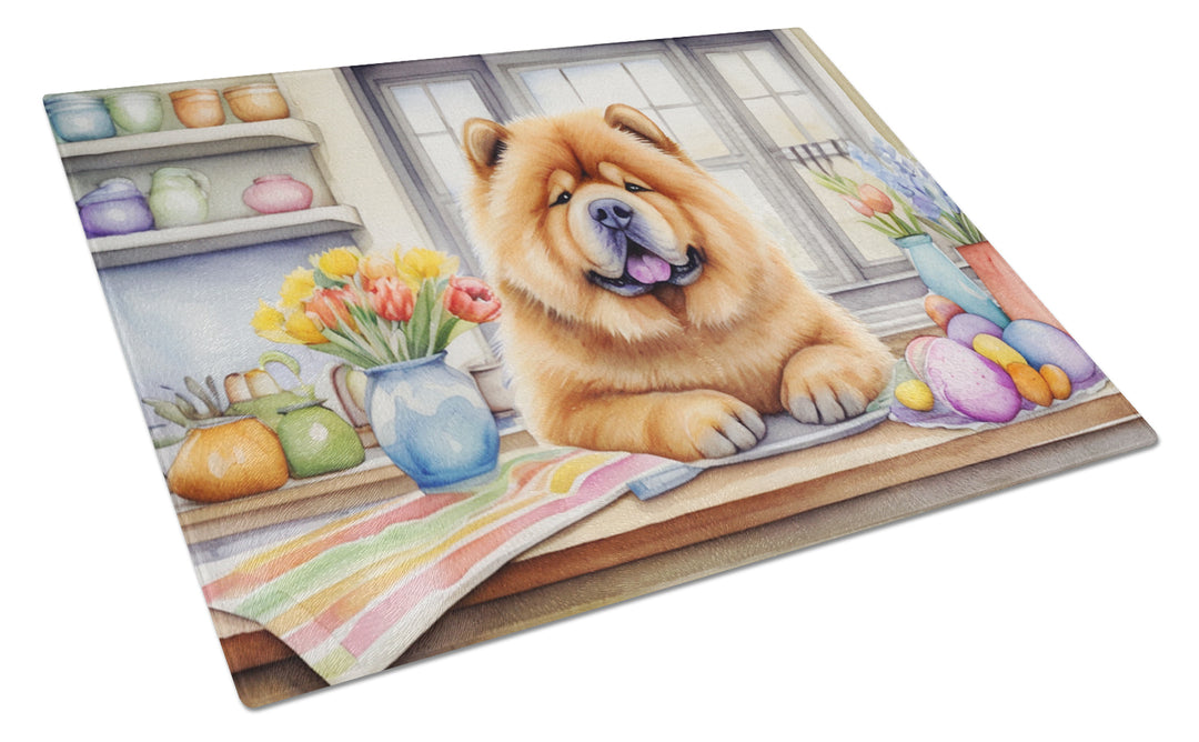 Decorating Easter Yorkshire Terrier Glass Cutting Board Image 6