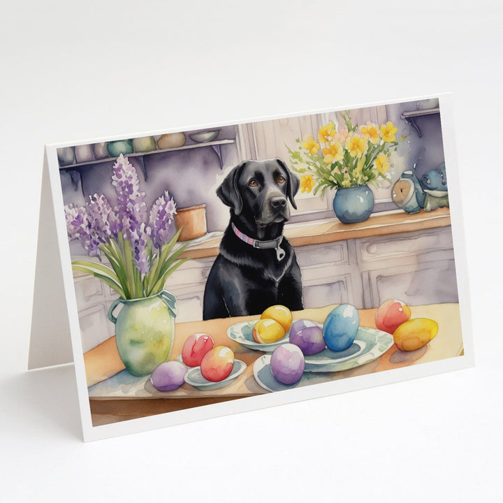 Decorating Easter Yorkshire Terrier Greeting Cards Pack of 8 Image 1