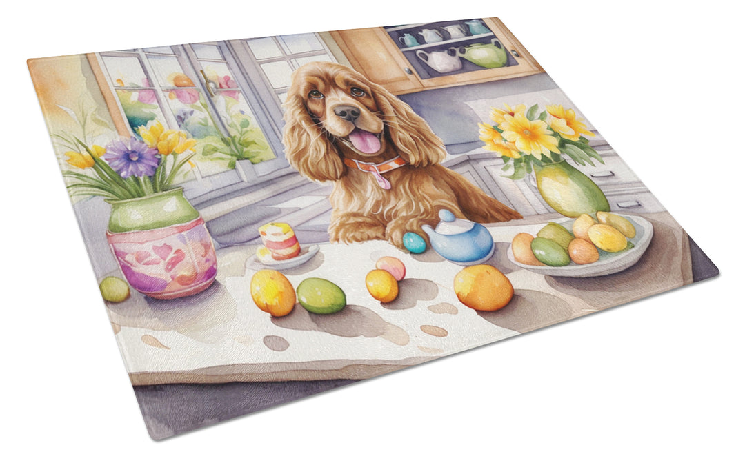 Decorating Easter Yorkshire Terrier Glass Cutting Board Image 8