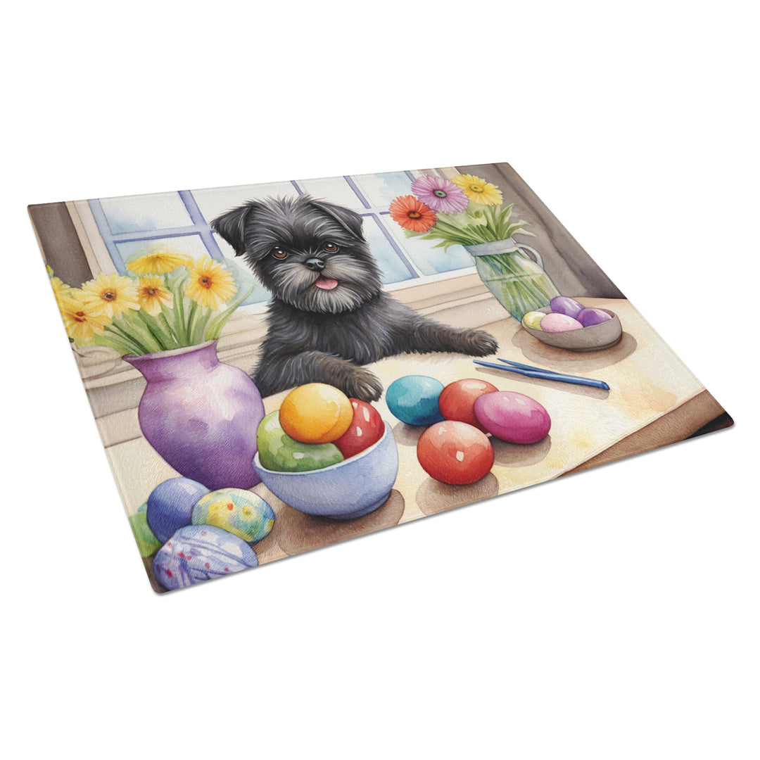 Decorating Easter Yorkshire Terrier Glass Cutting Board Image 1