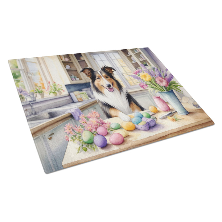 Decorating Easter Yorkshire Terrier Glass Cutting Board Image 10