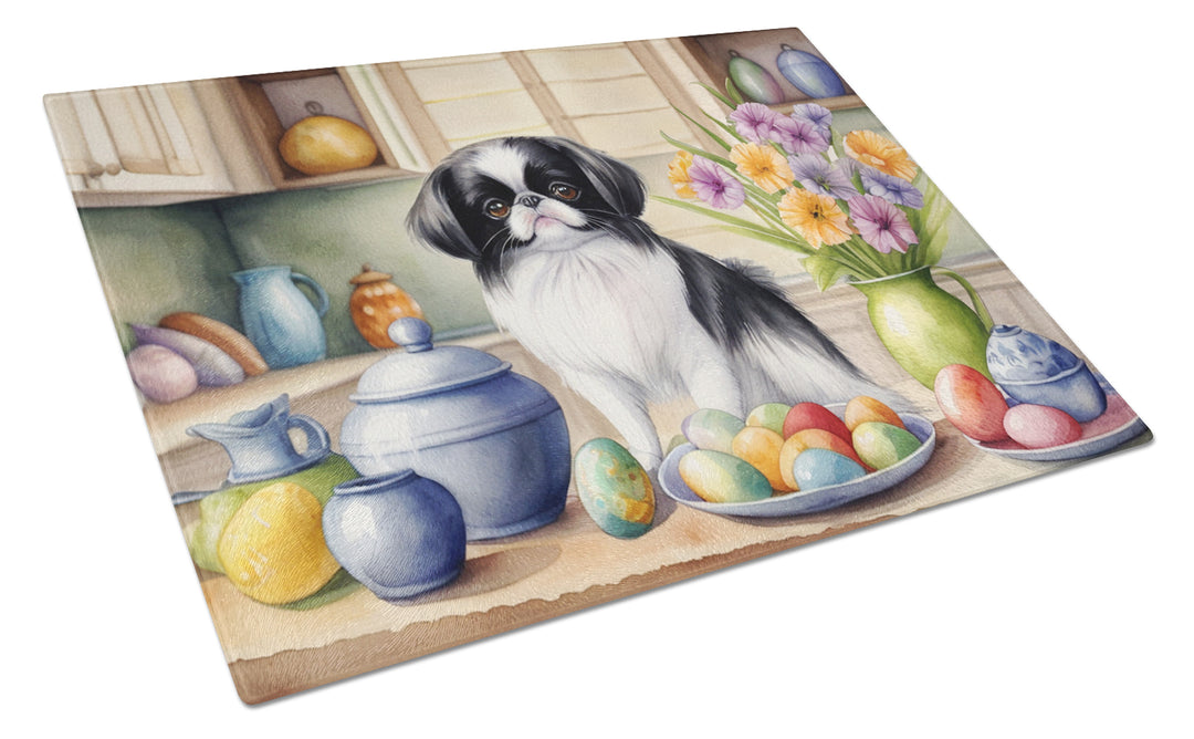 Decorating Easter Yorkshire Terrier Glass Cutting Board Image 4