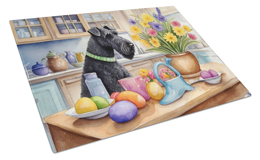 Decorating Easter Yorkshire Terrier Glass Cutting Board Image 6