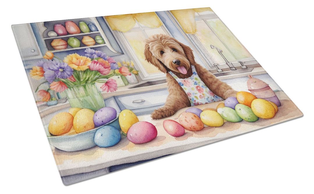 Decorating Easter Yorkshire Terrier Glass Cutting Board Image 1