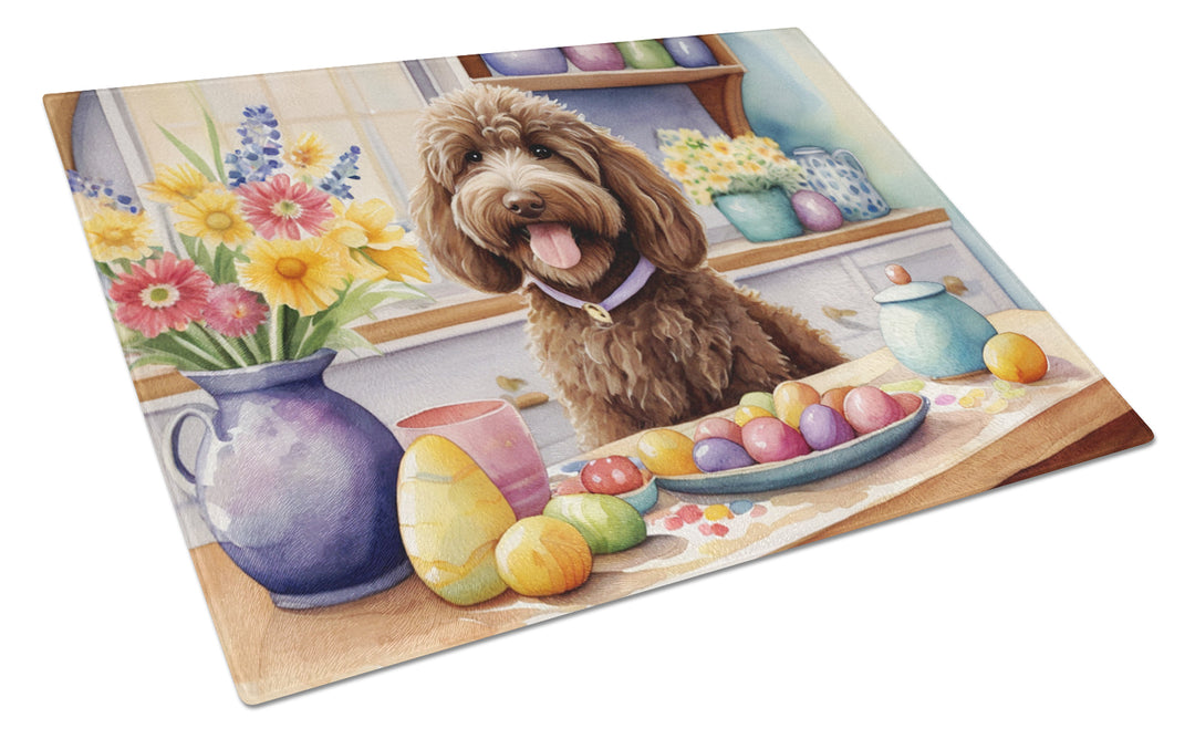 Decorating Easter Yorkshire Terrier Glass Cutting Board Image 9