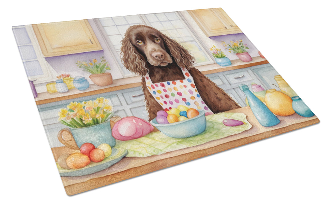 Decorating Easter Yorkshire Terrier Glass Cutting Board Image 11