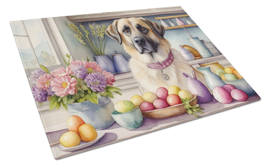 Decorating Easter Yorkshire Terrier Glass Cutting Board Image 1