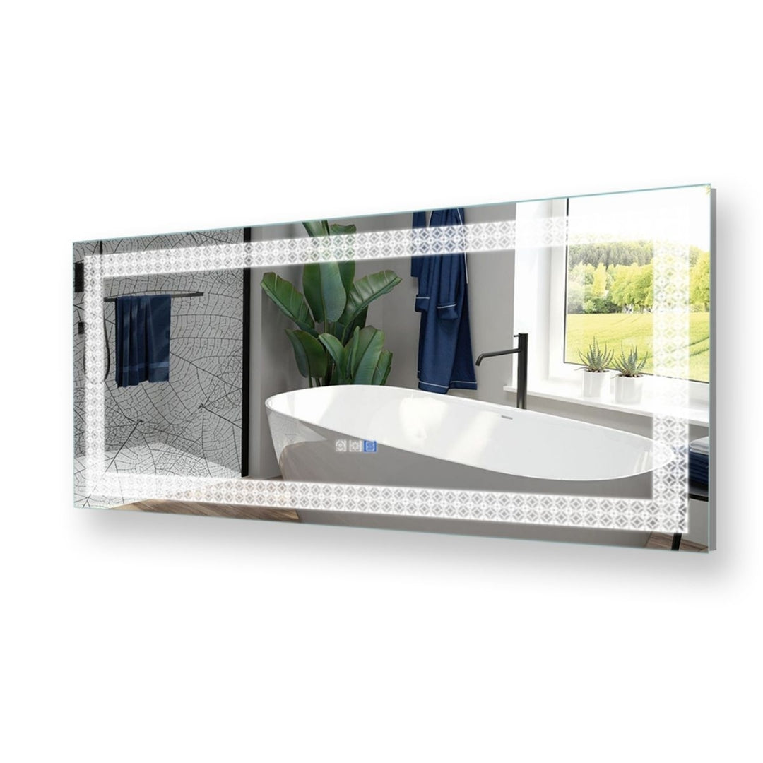Catalyst 60" x 28" LED Bathroom Mirror,Led Mirror for Bathroom,Anti-Fog,Dimmable,Touch Button,Water Image 9