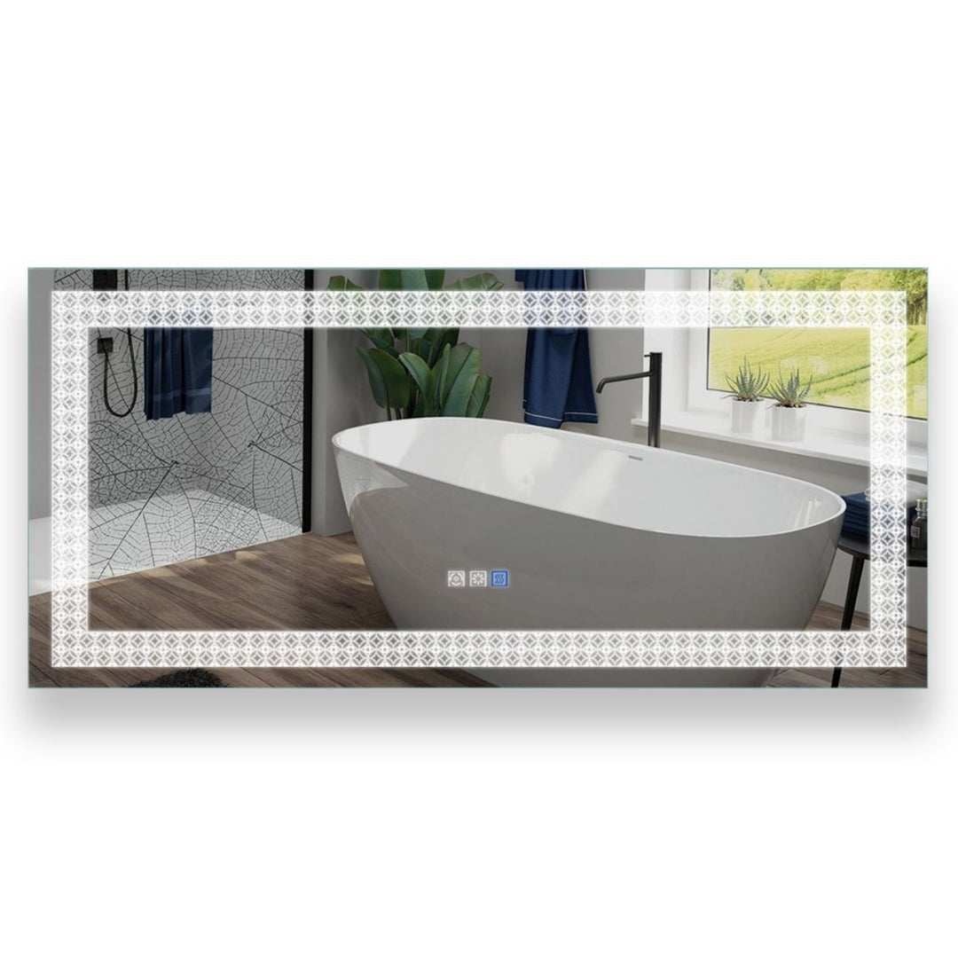 Catalyst 60" x 28" LED Bathroom Mirror,Led Mirror for Bathroom,Anti-Fog,Dimmable,Touch Button,Water Image 11