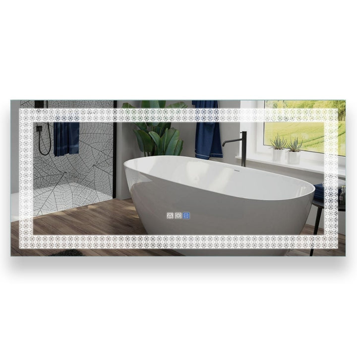 Catalyst 60" x 28" LED Bathroom Mirror,Led Mirror for Bathroom,Anti-Fog,Dimmable,Touch Button,Water Image 11