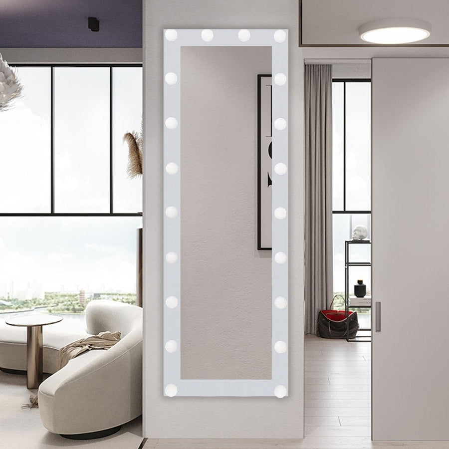 Catalyst Full Length Mirror with LED Lights,24" x 65" Lighted Floor Stand, Full Body,White Image 1