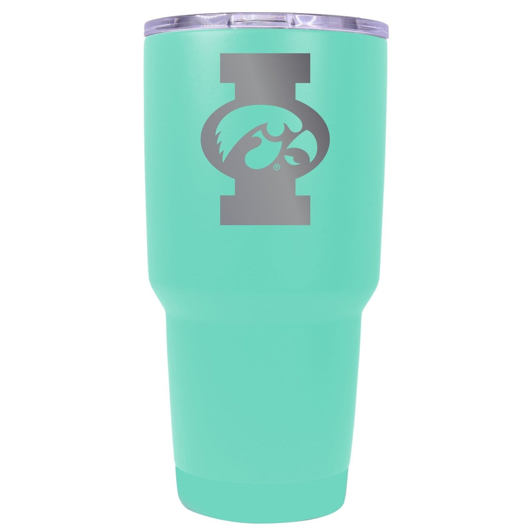 Iowa Hawkeyes Premium Laser Engraved Tumbler - 24oz Stainless Steel Insulated Mug Choose Your Color. Image 1