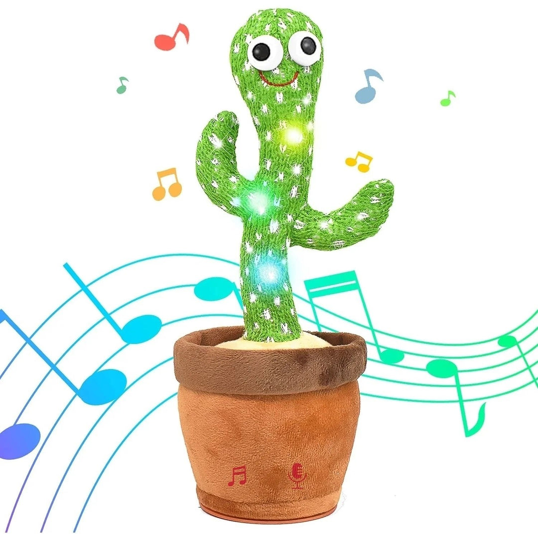 Dancing Cactus Mimicking Toy  Talking Singing Plush Doll  USB Charging  Repeating Toy for Babies and Toddlers  Repeats Image 3