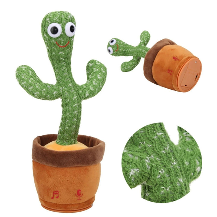 Dancing Cactus Mimicking Toy  Talking Singing Plush Doll  USB Charging  Repeating Toy for Babies and Toddlers  Repeats Image 4